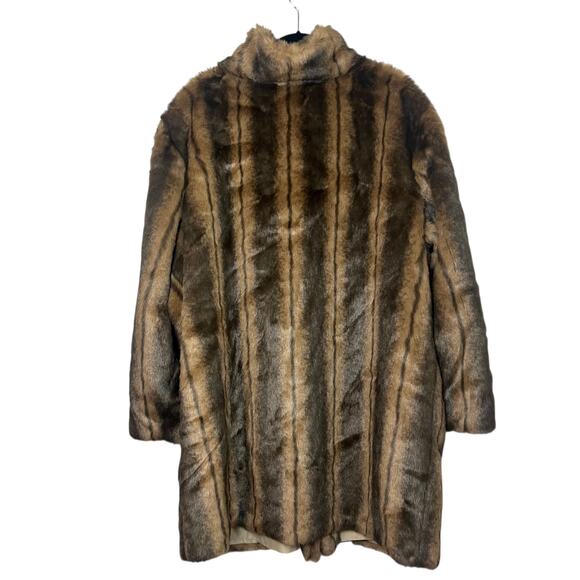 Vintage Norm Thompson Reversible Faux Fur Mid-Length Coat Jacket Size 2X - Picture 7 of 10